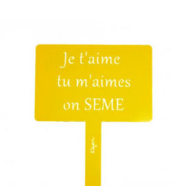 Étiquette de jardin à planter avec citation - jaune - 100% acier galvanisé