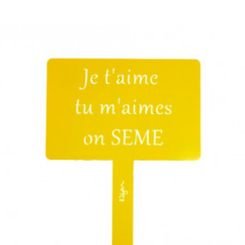 Étiquette de jardin à planter avec citation - jaune