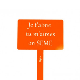 Étiquette de jardin à planter avec citation - orange pur - 100% acier galvanisé