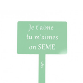 Étiquette de jardin à planter avec citation - vert tendre - 100% acier galvanisé