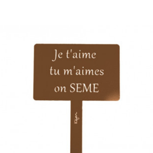 Étiquette de jardin à planter avec citation - mars sablé - 100% acier galvanisé