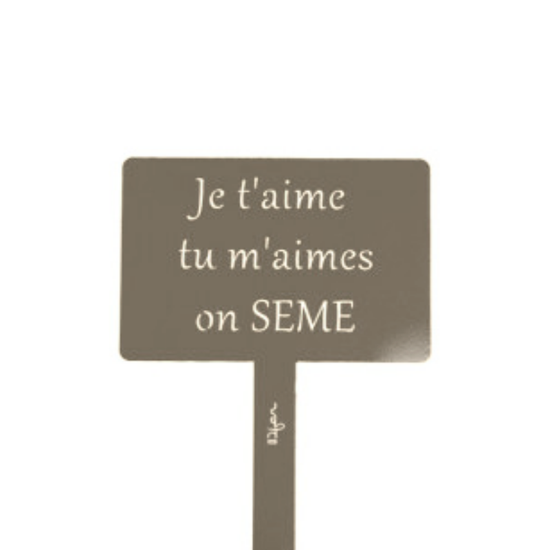 Étiquette de jardin à planter avec citation - taupe