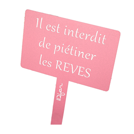 Étiquette de jardin à planter avec citation - vieux rose - 100% acier galvanisé