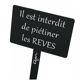 Étiquette de jardin à planter avec citation - noir - 100% acier galvanisé