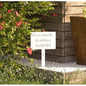 Étiquette de jardin à planter avec citation - jaune - 100% acier galvanisé