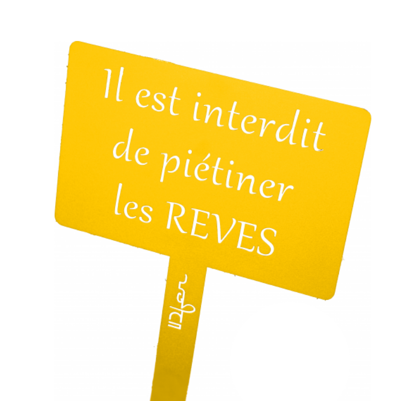 Étiquette de jardin à planter avec citation - jaune