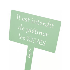 Étiquette de jardin à planter avec citation - vert tendre - 100% acier galvanisé