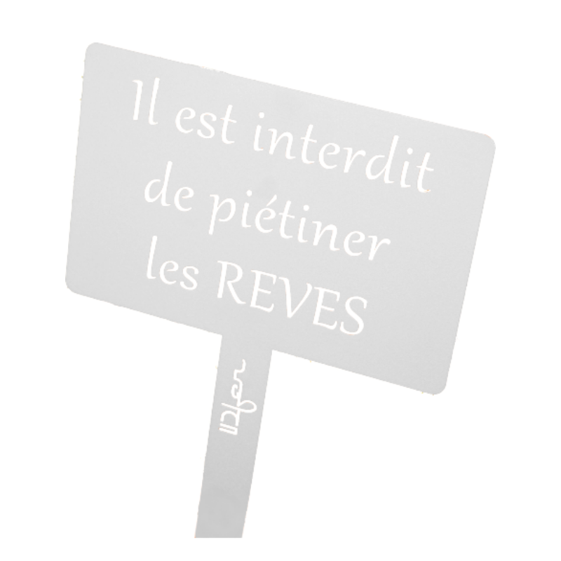 Étiquette de jardin à planter avec citation - blanc pur