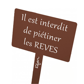 Étiquette de jardin à planter avec citation - mars sablé - 100% acier galvanisé