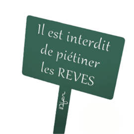Étiquette de jardin à planter avec citation - vert pin - 100% acier galvanisé