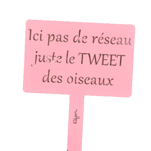 Étiquette de jardin à planter avec citation - vieux rose - 100% acier galvanisé