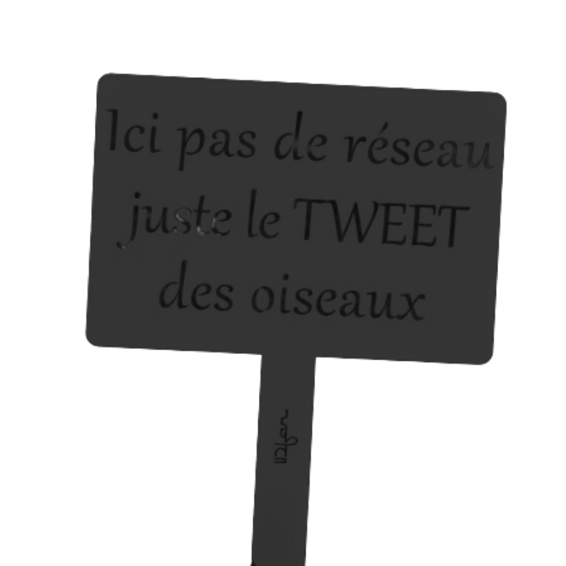 Étiquette de jardin à planter avec citation - noir