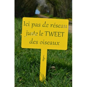 Étiquette de jardin à planter avec citation - jaune - 100% acier galvanisé