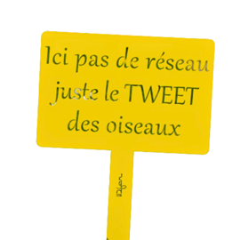 Étiquette de jardin à planter avec citation - jaune - 100% acier galvanisé