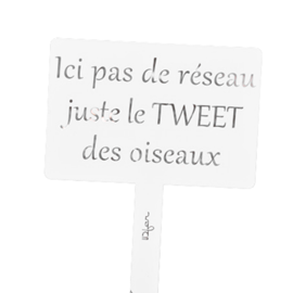 Étiquette de jardin à planter avec citation - blanc pur - 100% acier galvanisé