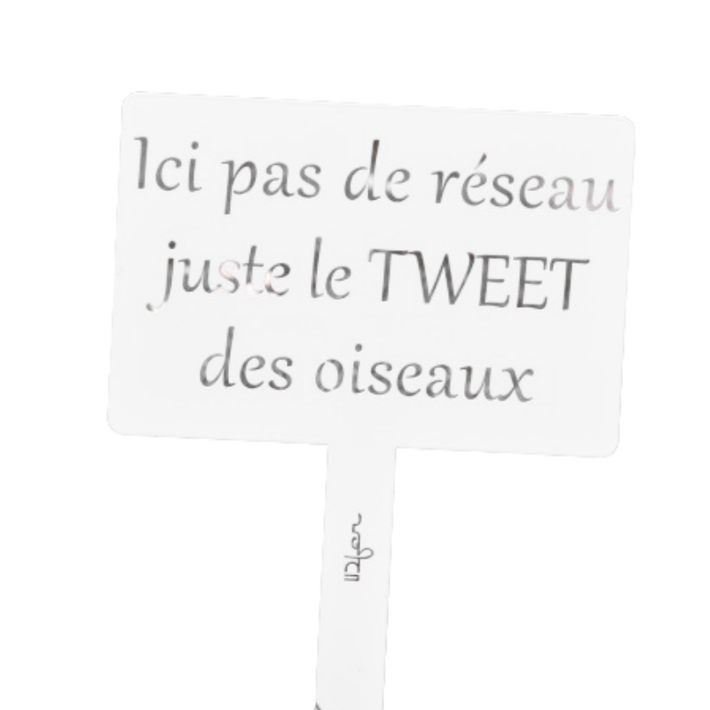 Étiquette de jardin à planter avec citation - blanc pur