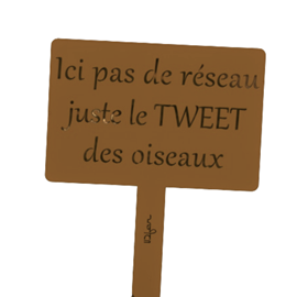 Étiquette de jardin à planter avec citation - mars sablé - 100% acier galvanisé