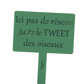 Étiquette de jardin à planter avec citation - vert pin - 100% acier galvanisé