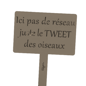 Étiquette de jardin à planter avec citation - taupe - 100% acier galvanisé