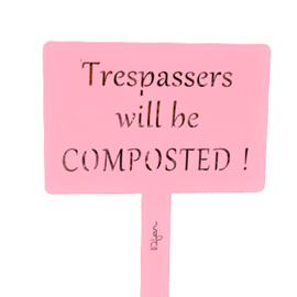 Étiquette de jardin à planter avec citation - vieux rose - 100% acier galvanisé