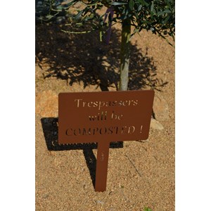 Étiquette de jardin à planter avec citation - orange pur - 100% acier galvanisé