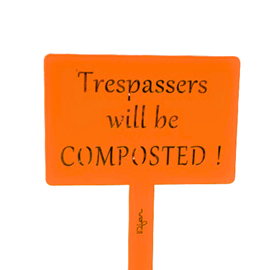 Étiquette de jardin à planter avec citation - orange pur - 100% acier galvanisé