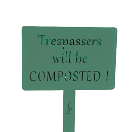 Étiquette de jardin à planter avec citation - vert pin - 100% acier galvanisé