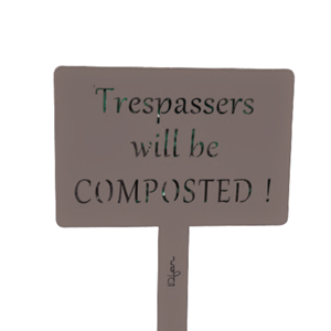 Étiquette de jardin à planter avec citation - taupe - 100% acier galvanisé
