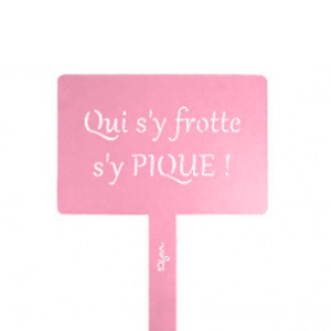Étiquette de jardin à planter avec citation - vieux rose - 100% acier galvanisé