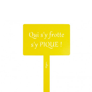 Étiquette de jardin à planter avec citation - jaune - 100% acier galvanisé