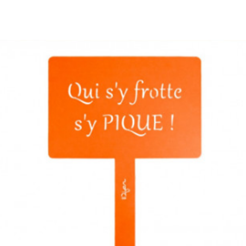 Étiquette de jardin à planter avec citation - orange pur - 100% acier galvanisé