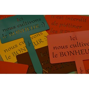 Étiquette de jardin à planter avec citation - blanc pur - 100% acier galvanisé