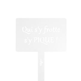 Étiquette de jardin à planter avec citation - blanc pur - 100% acier galvanisé
