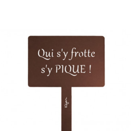 Étiquette de jardin à planter avec citation - mars sablé - 100% acier galvanisé