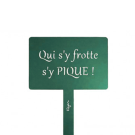 Étiquette de jardin à planter avec citation - vert pin - 100% acier galvanisé