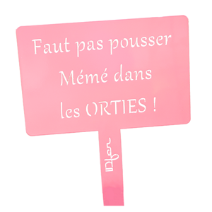 Étiquette de jardin à planter avec citation - vieux rose - 100% acier galvanisé