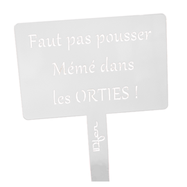 Étiquette de jardin à planter avec citation - blanc pur - 100% acier galvanisé