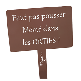 Étiquette de jardin à planter avec citation - mars sablé - 100% acier galvanisé