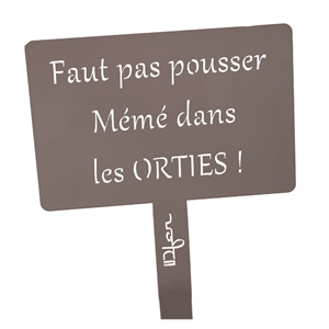 Étiquette de jardin à planter avec citation - taupe - 100% acier galvanisé