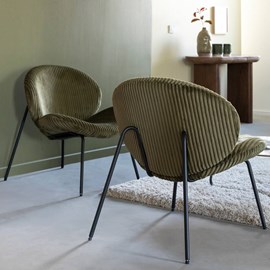Fauteuil velours jaune
