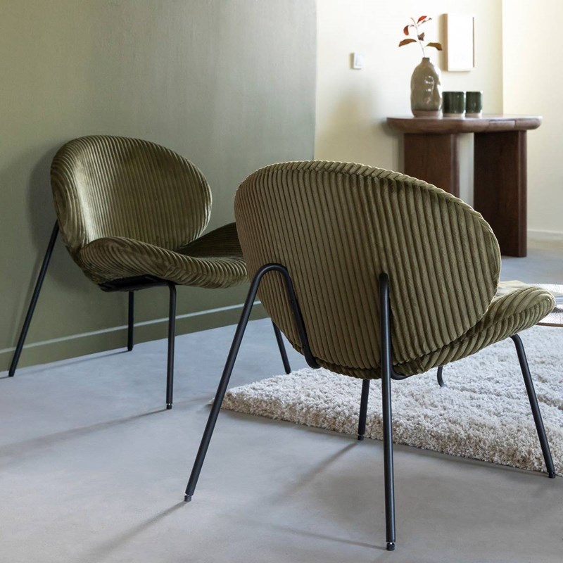 Fauteuil velours jaune