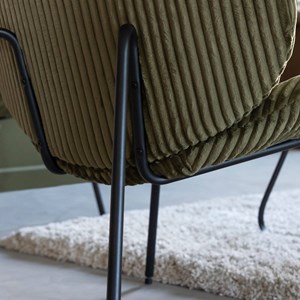 Fauteuil velours jaune