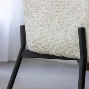 Fauteuil tissu écru