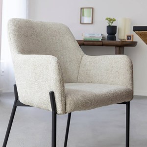 Fauteuil tissu écru