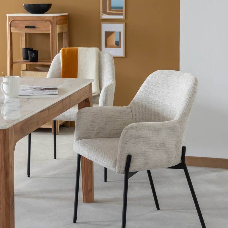 Chaise tissu sable