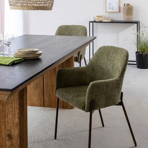 Fauteuil tissu vert