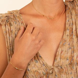 Coffret bijou solaire – duo collier et bracelet mini rêve cube doré