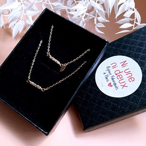 Coffret bijou solaire – duo collier et bracelet mini rêve cube doré