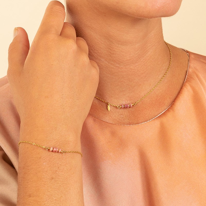 Coffret bijou rose – parure mini rêve en quartz fraise facetté