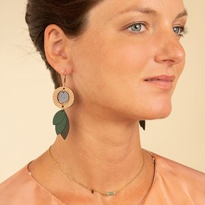 Coffret cadeau bijou vert – boucles solaris et collier mini rêve aventurine